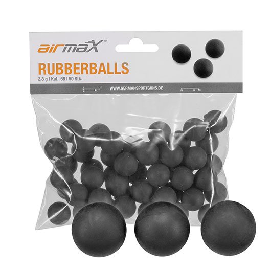 airmaX Rubberballs Kaliber .68 schwarz 50 Stück